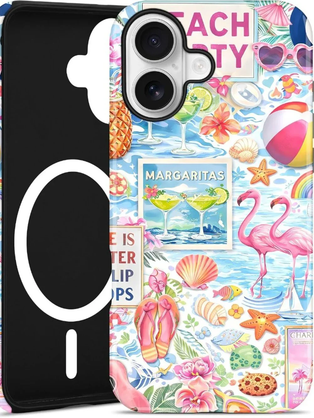 iPhone 17 MagSafe Summer Flamingo Case Coastal Ocean Matte Shockproof Cover